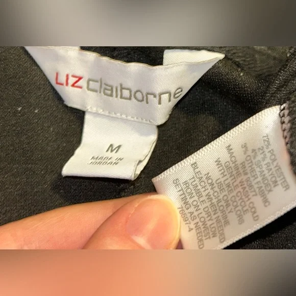 Liz Claiborne Black speckled Midi Dress perfect fit size medium Christmas dress - Picture 4 of 4